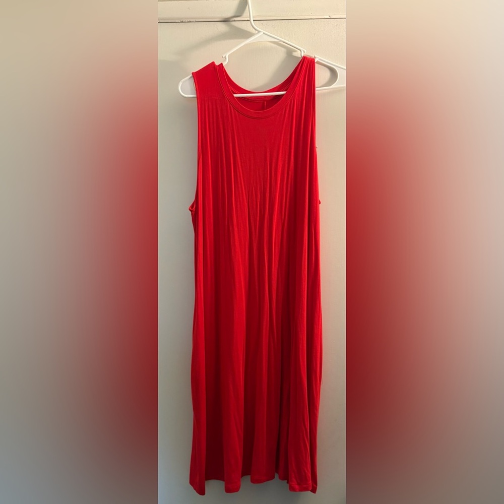 Women’s Time & Tru Vibrant Red Sleeveless Dress in size XL. EUC. With pockets.
